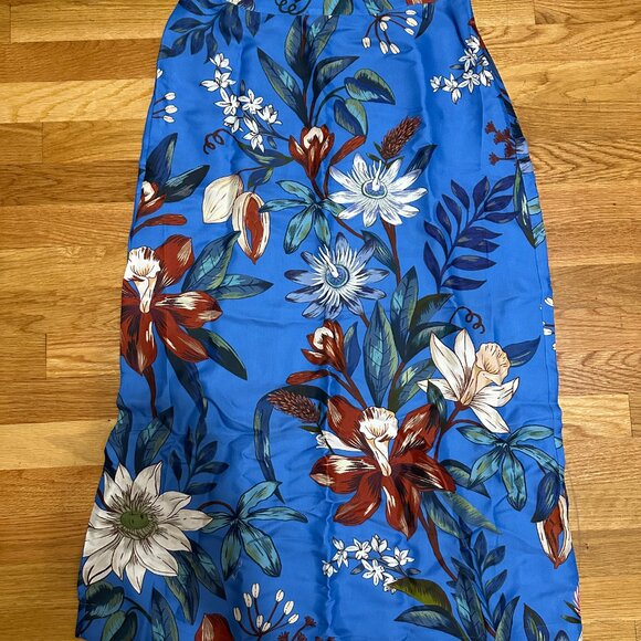 Blue Surreal Flowers Lenzing™ Ecovero™ Midi Skirt - Picture 6 of 8